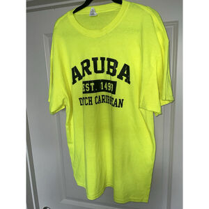 Aruba Tee T Shirt Top Shirt XL Green Combed Cotton